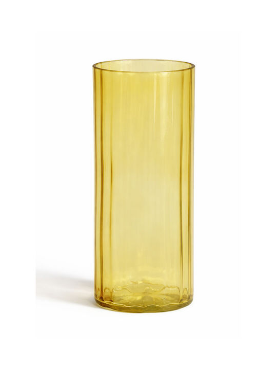Kaemingk Dekorative Glasvase Gelbe Größe 9.9xH25cm