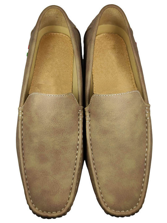 Men's Synthetic Leather Loafers Beige
