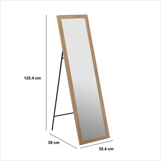 5Five Oglindă De Podea Cu Cadru Din Lemn Bej 125.4x35.4cm