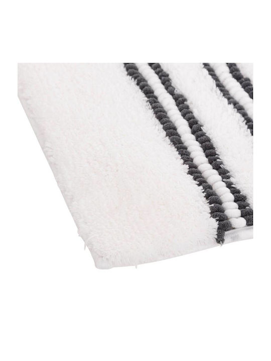 5Five Αντιολισθητικό Πατάκι Μπάνιου White-grey 90x50εκ.
