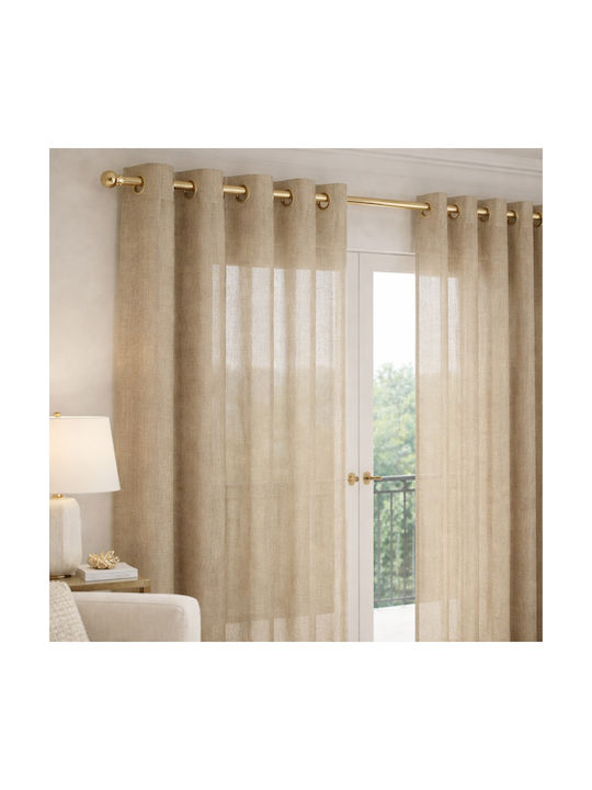 My Home Luxury Κουρτίνα με Τρουκς Μπέζ 280x270εκ.