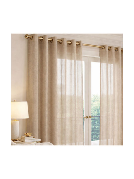 My Home Luxury Curtain with Grommet Beige 280x270cm