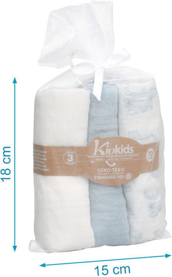 Kiokids Одеяло За Пелени 70x70см 3 Бройки Kiokids Одеяло За Пелени 70x70см 3 Бройки