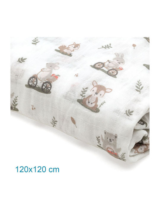 Kiokids Σελτεδάκι από Μουσελίνα Γκρι 120x120εκ.