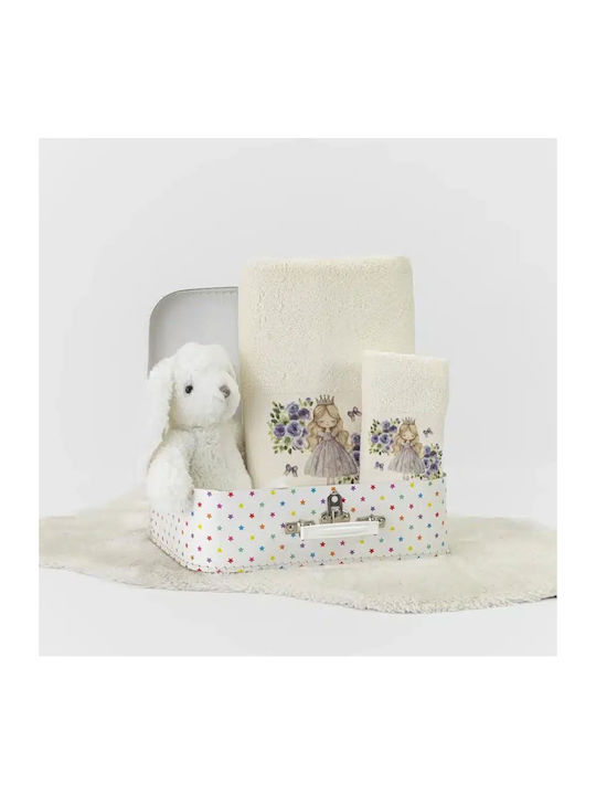 Borea Set of Baby Towels 2pcs Lily Ecru