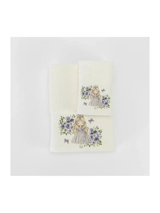 Borea Set of Baby Towels 2pcs Lily Ecru