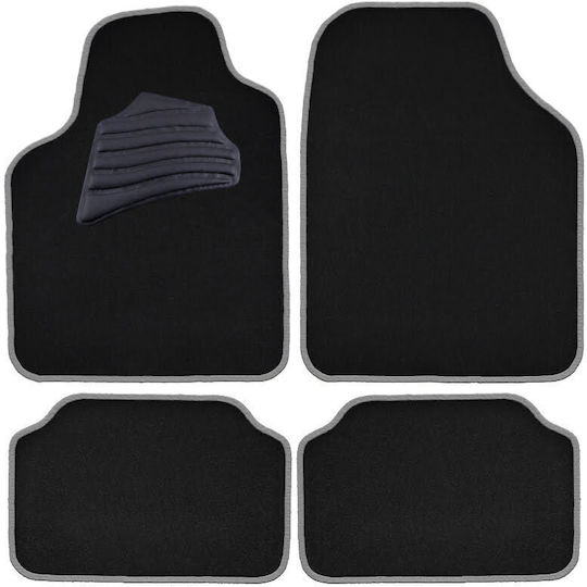 Autoline Set of Front and Rear Mats Universal 4pcs Black / Gray