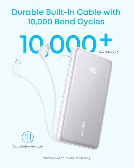Anker Zolo Power Bank 10000mAh 22.5W με Θύρα USB-A και Θύρα USB-C Μαύρο