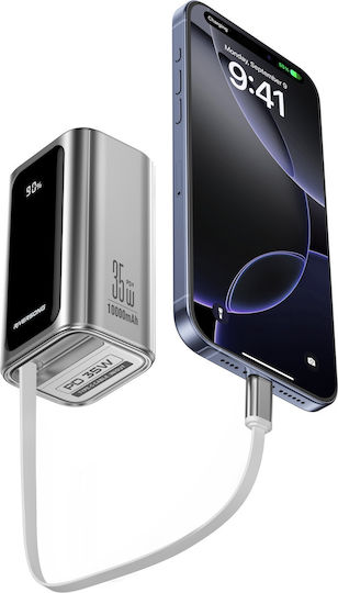 Riversong Vision 35 Power Bank 10000mAh 35W με Θύρα USB-A και Θύρα USB-C Ασημί