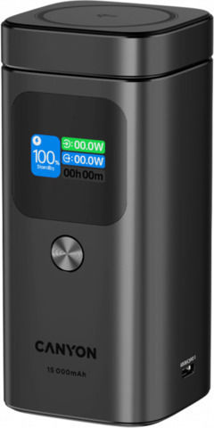 Canyon OnPower MagSafe 15000mAh 100W με Θύρα USB-A και 2 Θύρες USB-C Power Delivery Μαύρο