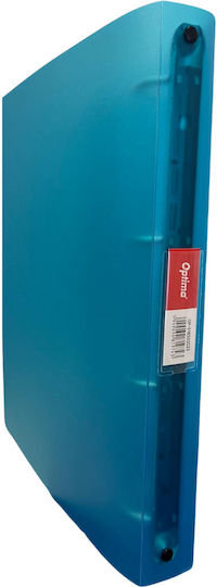 Optima Mape Cu Inele În Formă De Arc Din Plastic Cu 4 Inele Caiet D25mm Coperti Flexibile Pp Optima Flex Transparent Albăstru