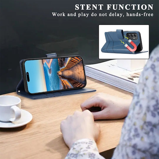 5g Pu Wallet Piele / Silicon Albastru Galaxy M34