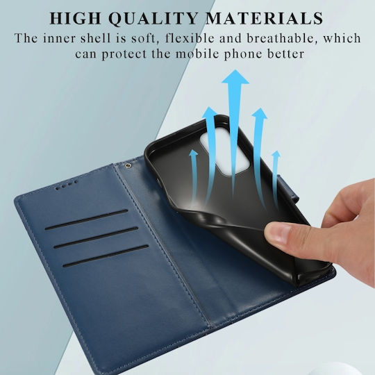 5g Pu Wallet Piele / Silicon Albastru Galaxy M34