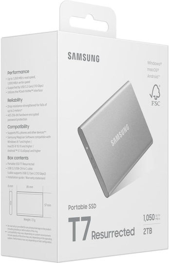 Samsung T7 Resurrected USB 3.2 External SSD 2TB 2.5" White