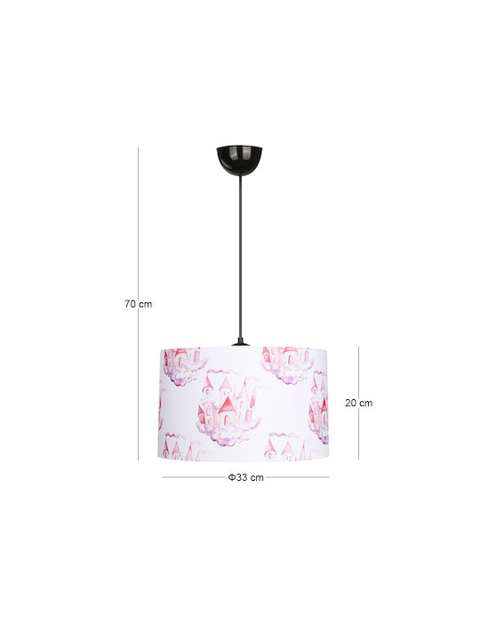 Megapap Einfaches Kinderzimmer-Deckenleuchte Hängend aus Kunststoff 60W mit E27-Fassung 33x70cm