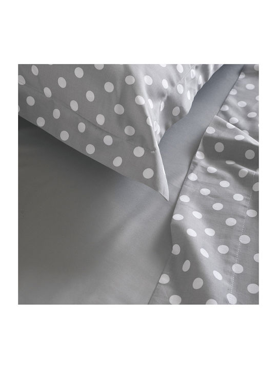 Rythmos Σετ Παπλωματοθήκη Βαμβακερή 230x250cm Υπέρδιπλη με 2 Μαξιλαροθήκες & 2 Σεντόνια Γκρι