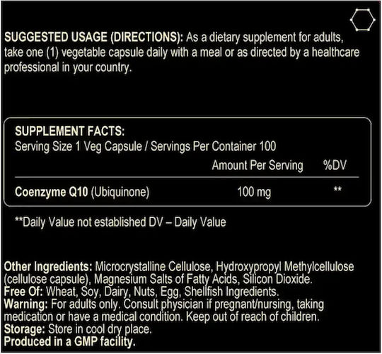 Fuel Up Coenzyme Q10 100mg 100 Vegetable Capsules