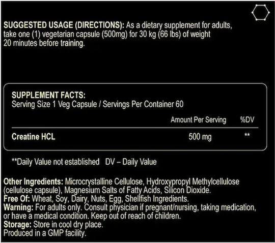 Fuel Up Crea-Fast Creatine Hydrochloride 500mg 60 Capsules