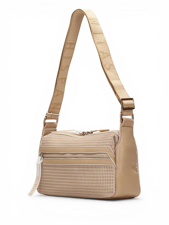 Fabric Women's Shoulder Bag Beige