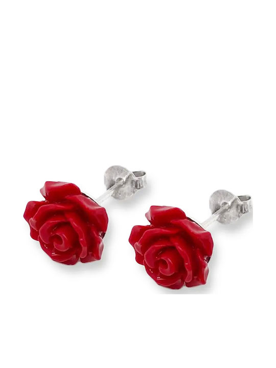 Theodora's Jewellery Silver Red Stud Earrings