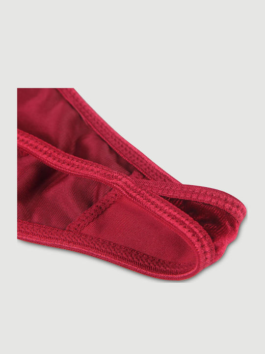 Plus Size Sexy Bodysuit Deep V Garters Velvet Stitching Teddy Red