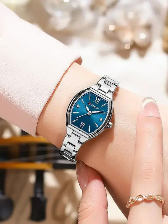 Curren Дамски Часовник 25mm На Батерия със Синя Метална Гривна