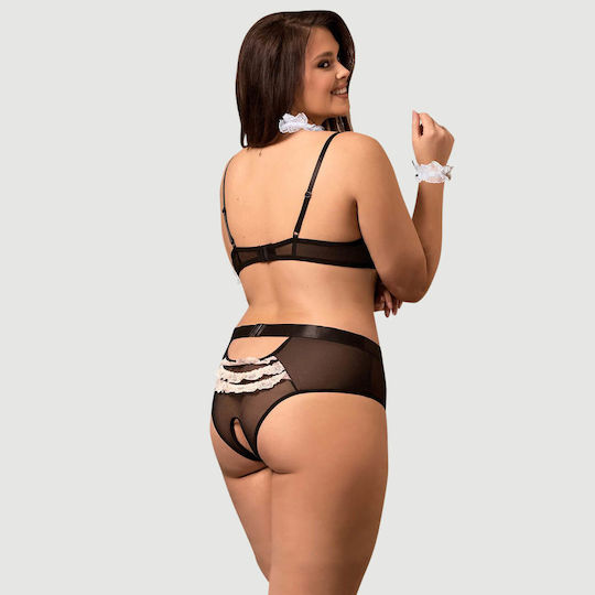 Plus Size Στολή Καμαριέρας Sexy Maid Open Cup Costume