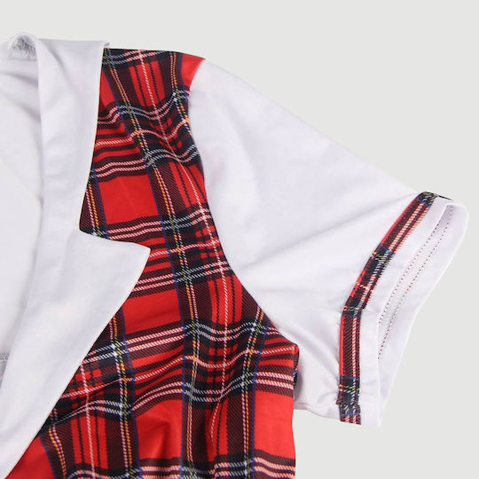 Plus Size Σέξι Στολή Μαθήτριας Κολεγίου Sexy Uniform Student College Style Cosplay Suit – Καρό