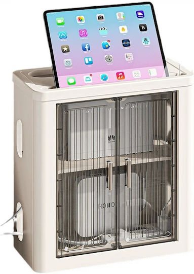 Suport Pliabil Pentru Depozitare Router Wifi Autocolant Dimensiuni 33 Cm X 28 Cm X 14.3 Cm Alb