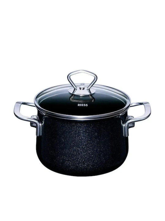 Riess Black Magic Pots Set from Aluminum with Ceramic Interior Coating 5 Pieces