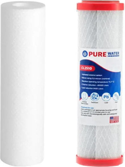 Filtrato Whf12d-usa Double Under Sink Water Filter Device Pipe Cross Section ½" with Faucet and Replacement Filter 57-0025/8