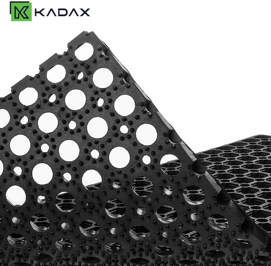 Kadax Входен Неслизгащ Килим от Черен Каучук 150x100см с Дебелина 22мм