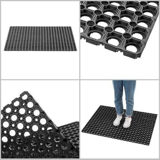 Kadax Non-Slip Rubber Black Doormat 100x75cm Thickness 22mm
