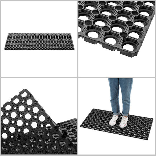 Kadax Non-Slip Rubber Black Doormat 100x50cm Thickness 22mm