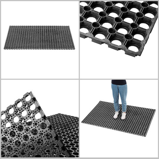 Kadax Non-Slip Rubber Black Doormat 150x100cm Thickness 15mm
