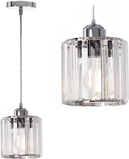 Toolight Hängelampe Silber mit Kristallen