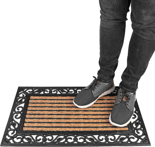 Kadax Kadax Fußmatte aus Kokosnuss mit Rutschfestem Untergrund Schwarz 45x75cm Dicke 10mm