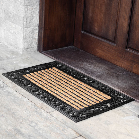 Kadax Kadax Fußmatte aus Kokosnuss mit Rutschfestem Untergrund Schwarz 45x75cm Dicke 10mm