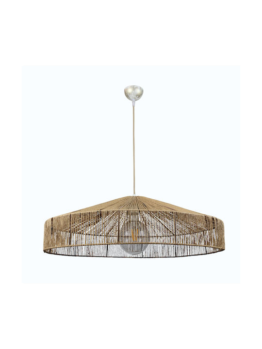 Inlight Hängelampe Braun mit Seil für Fassung E27 45x45cm.