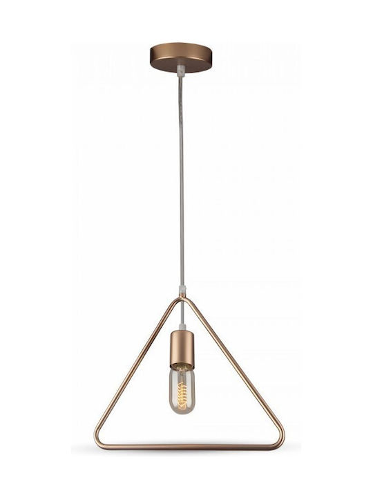 V-TAC Triangle Pendant Light Gold with Socket E27 32x32x135cm