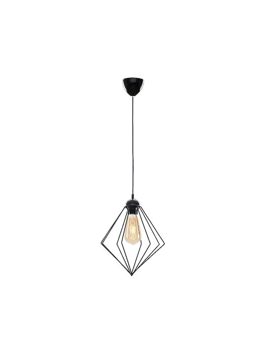 Megapap Nura Κρεμαστό Φωτιστικό Μαύρο με Ντουί E27 24x24x72εκ.