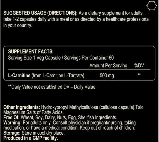Fuel Up L-Carnitină 500mg 60 capsule vegetale