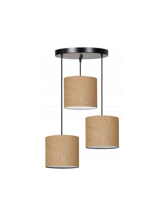 Megapap Rosie Pendant Light Beige with Socket E14, E.14 15x15x90cm