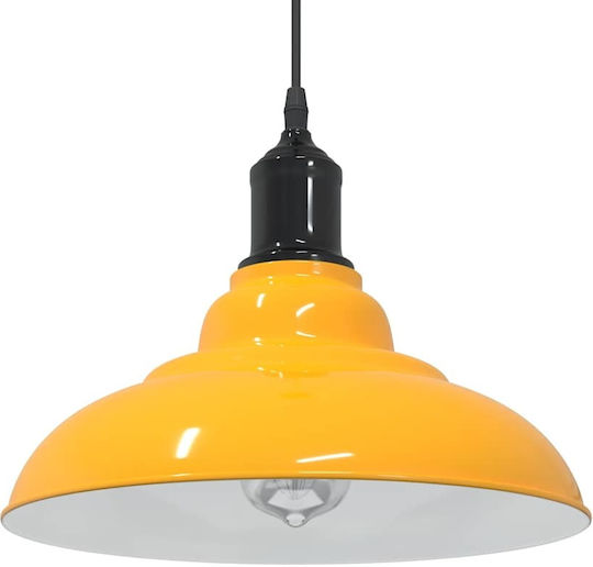 vidaXL Adjustable Yellow Pendant Ceiling Light with E27 Socket 31x31cm