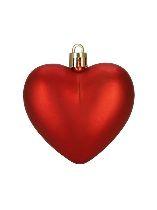 Set 16 Herzförmige Dekorative Kunststoffkugeln 4-7 Cm Rote