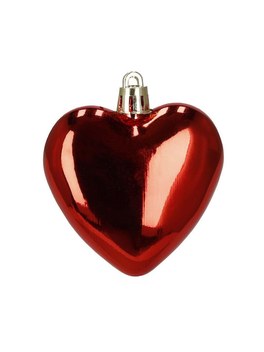 Set 16 Herzförmige Dekorative Kunststoffkugeln 4-7 Cm Rote