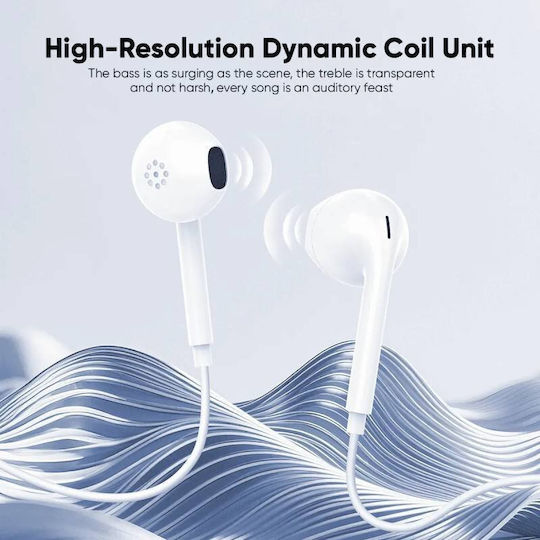 Vidvie In-ear Handsfree Ακουστικά με Βύσμα USB-C Λευκό
