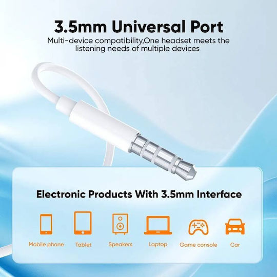 Vidvie In-ear Handsfree Ακουστικά με Βύσμα 3.5mm Λευκό