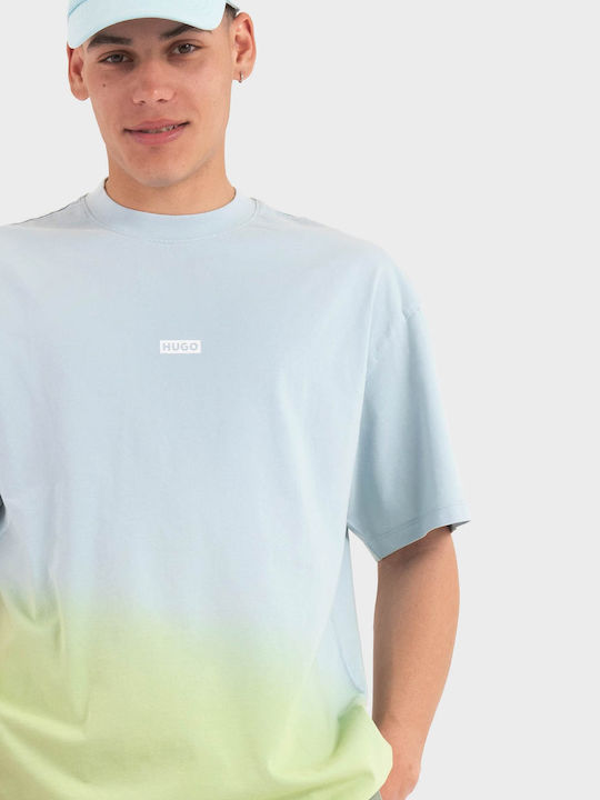 Hugo Dip-dyed Logo T-shirt Light Blue