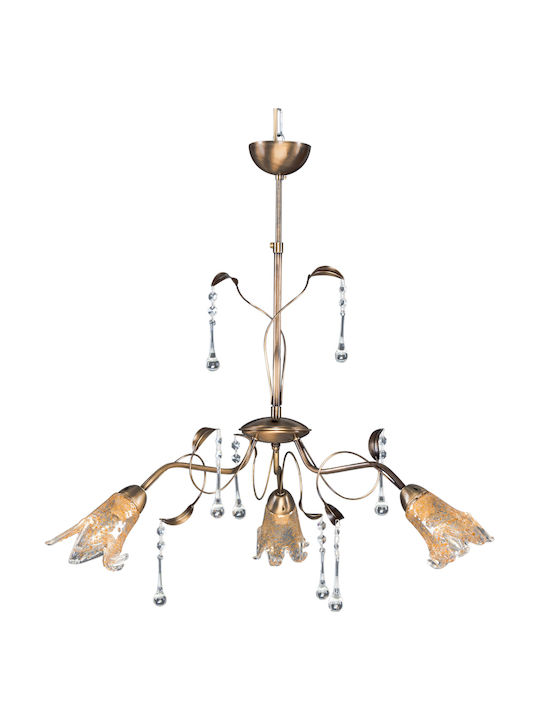 ArkoLight Pendant Light Bronze with Crystals for Socket E14, E.14 76x78x50cm